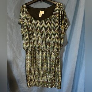 L8teR Black and Gold Chevron Top